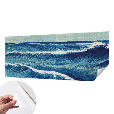 Mural de pared con estampado hermoso con el motivo de olas del mar