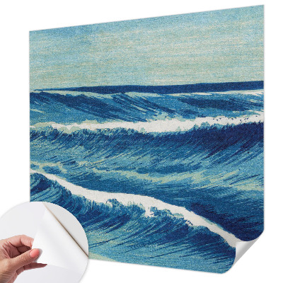 Mural de pared con estampado hermoso con el motivo de olas del mar