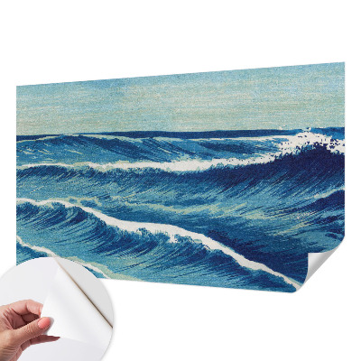 Mural de pared con estampado hermoso con el motivo de olas del mar