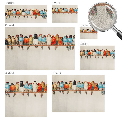 Fotomural decorativo para cabecero de cama Pájaros en una rama