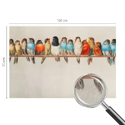 Fotomural decorativo para cabecero de cama con diseño de pájaros en una rama