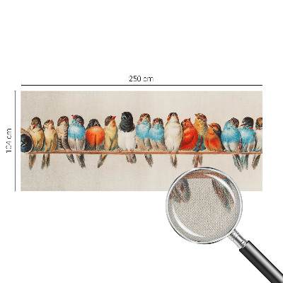 Fotomural decorativo para cabecero de cama con diseño de pájaros en una rama