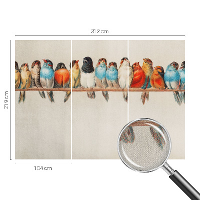 Fotomural decorativo para cabecero de cama Pájaros en una rama