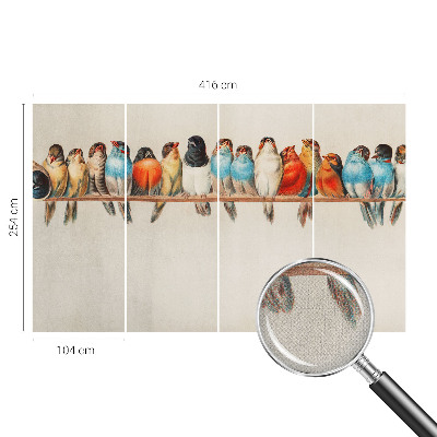 Fotomural decorativo para cabecero de cama Pájaros en una rama