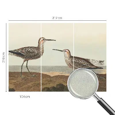 Fotomural decorativo para cabecero de cama con siluetas de pájaros