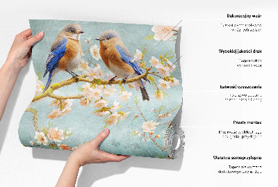 Fotomural decorativo para cabecero de cama Siluetas de pájaros