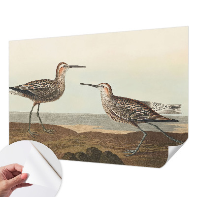 Fotomural decorativo para cabecero de cama con siluetas de pájaros