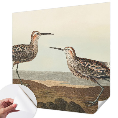 Fotomural decorativo para cabecero de cama con siluetas de pájaros