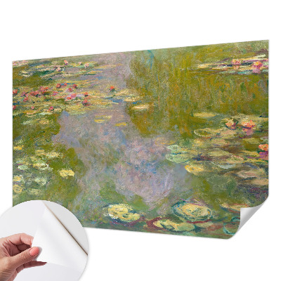 Fotomural decorativo para cabecero de cama con diseño de nenúfares
