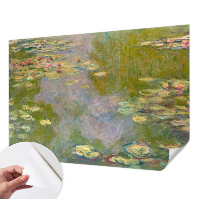 Fotomural decorativo para cabecero de cama con diseño de nenúfares