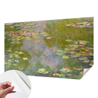 Fotomural decorativo para cabecero de cama con diseño de nenúfares