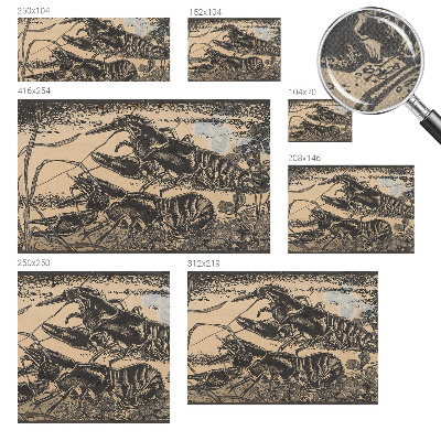 Papel mural con patrón decorativo cangrejo de río