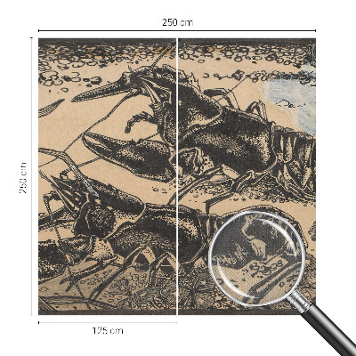 Papel mural con patrón decorativo cangrejo de río