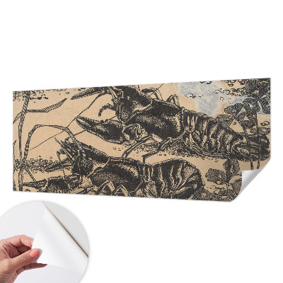 Papel mural con patrón decorativo con diseño de cangrejo de río