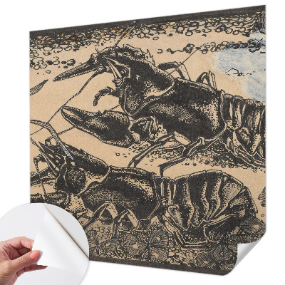 Papel mural con patrón decorativo cangrejo de río