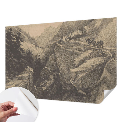 Mural de pared con estampado hermoso Montañas pintorescas