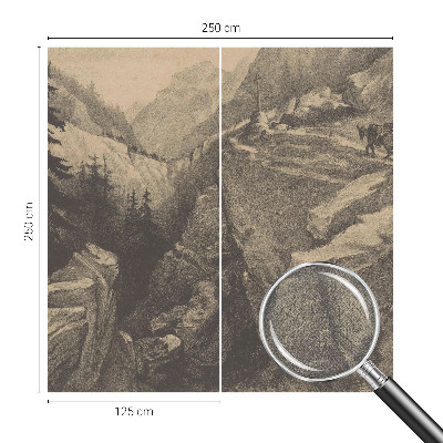 Mural de pared con estampado hermoso Montañas pintorescas