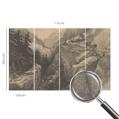 Mural de pared con estampado hermoso Montañas pintorescas