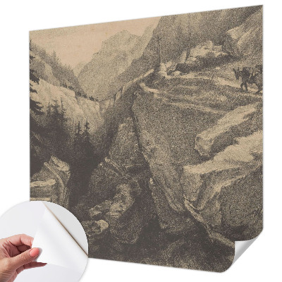 Mural de pared con estampado hermoso Montañas pintorescas