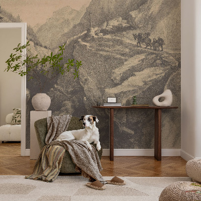 Mural de pared con estampado hermoso Montañas pintorescas