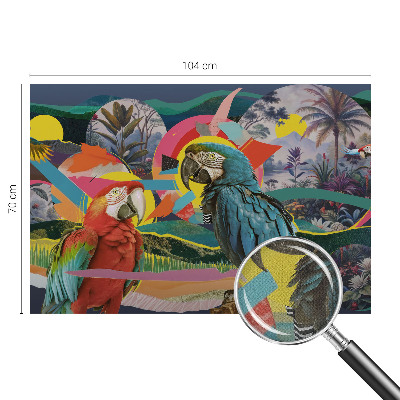 Papel mural texturado decorativo Aves exóticas