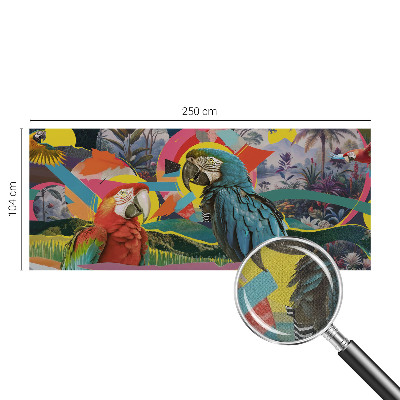 Papel mural texturado decorativo Aves exóticas