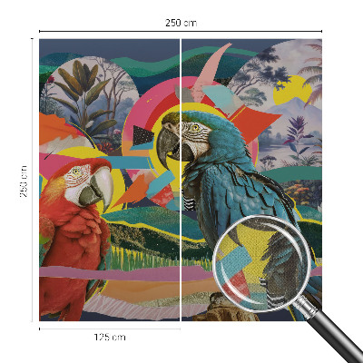 Papel mural texturado decorativo Aves exóticas