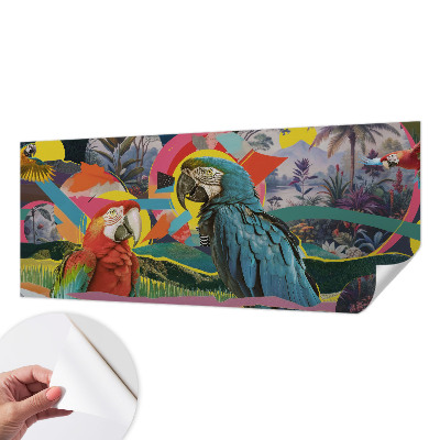 Papel mural texturado decorativo con diseño de aves exóticas