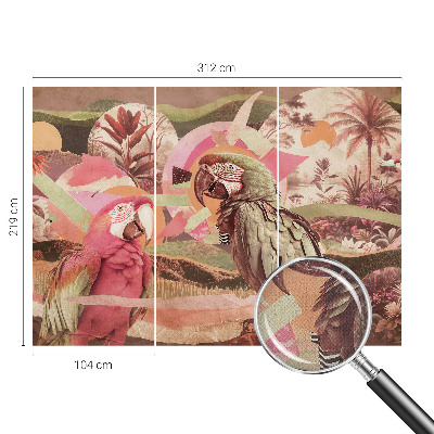 Mural de pared con estampado hermoso Aves tropicales