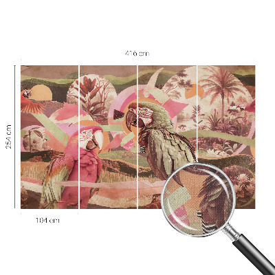 Mural de pared con estampado hermoso Aves tropicales