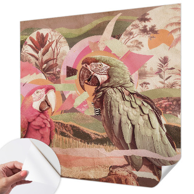 Mural de pared con estampado hermoso Aves tropicales