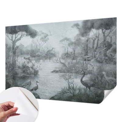 Papel mural texturado decorativo con estampado de paisaje natural