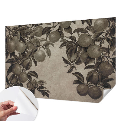 Papel mural con patrón decorativo con un diseño de patrón de frutas
