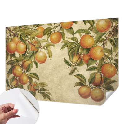 Mural de pared con estampado hermoso con motivo de ramas frutales