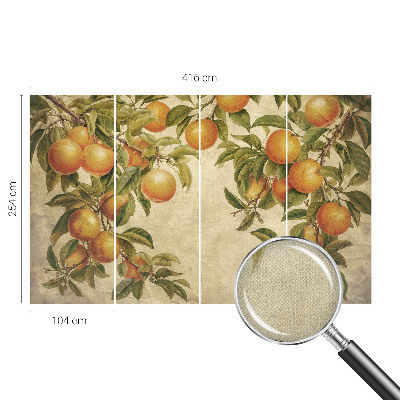 Mural de pared con estampado hermoso con motivo de ramas frutales