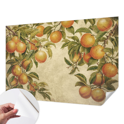 Mural de pared con estampado hermoso con motivo de ramas frutales