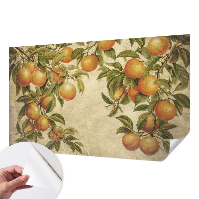 Mural de pared con estampado hermoso con motivo de ramas frutales