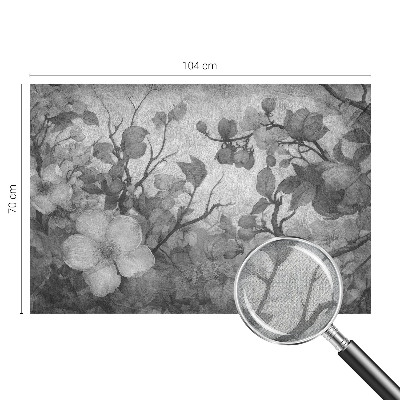 Papel mural texturado decorativo rama de flor