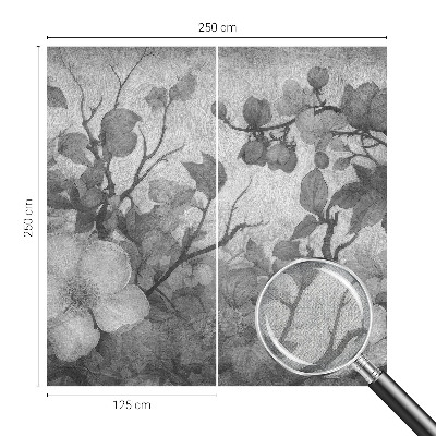 Papel mural texturado decorativo rama de flor