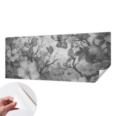 Papel mural texturado decorativo con motivo de rama de flor