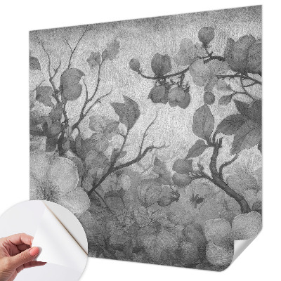 Papel mural texturado decorativo con motivo de rama de flor