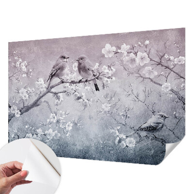 Fotomural decorativo para cabecero de cama con un motivo de naturaleza sutil