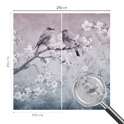 Fotomural decorativo para cabecero de cama con un motivo de naturaleza sutil