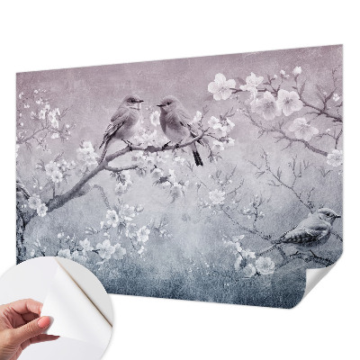 Fotomural decorativo para cabecero de cama con un motivo de naturaleza sutil