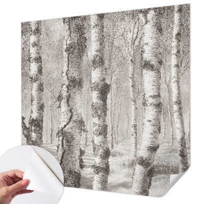 Fotomural decorativo para cabecero de cama bosque de abedules