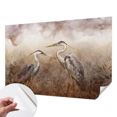 Papel mural con patrón decorativo con diseño de aves elegantes