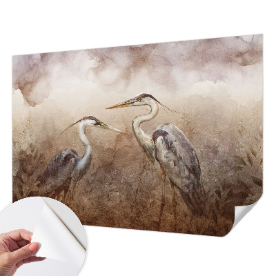 Papel mural con patrón decorativo con diseño de aves elegantes