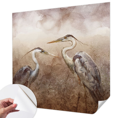 Papel mural con patrón decorativo con diseño de aves elegantes