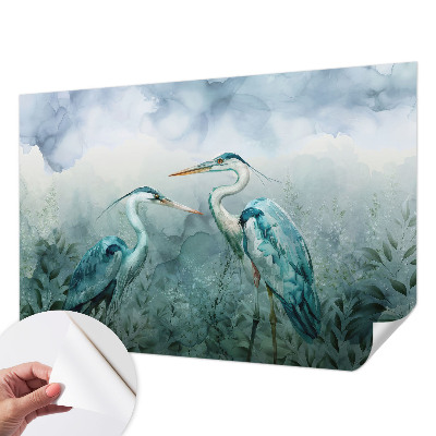 Papel mural texturado decorativo con diseño de aves de la naturaleza