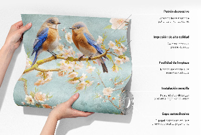 Papel mural texturado decorativo Aves de la naturaleza